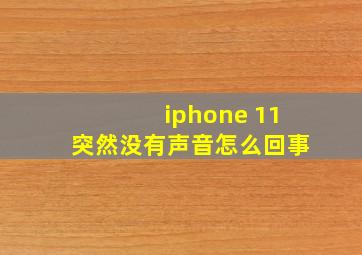 iphone 11突然没有声音怎么回事